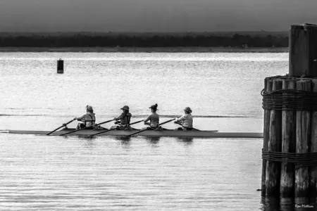 Rowers meet calm waters